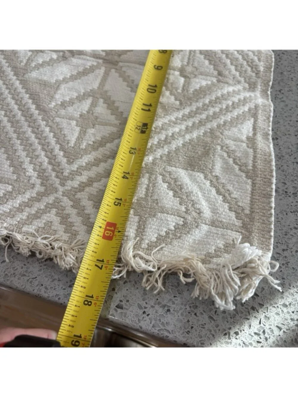 Vintage Placemats Set 6 Country White Tab Beige Tassels Table Decor Stars Woven